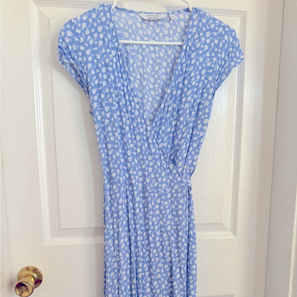 & Other Stories floral midi wrap dress